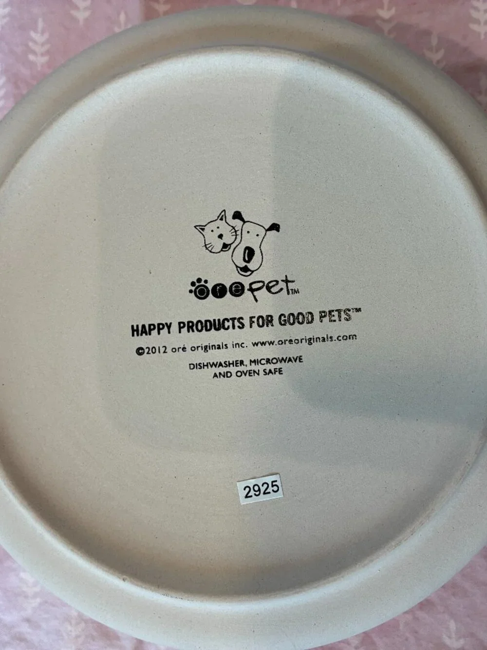 Red ceramic dog bowl by Ore Pet. NWT